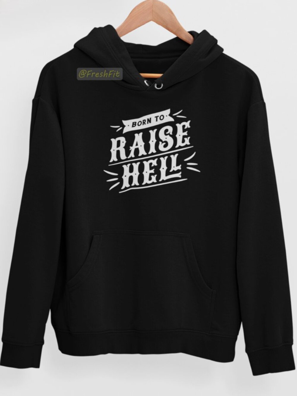 🆕Born To Raise Hell Black Fleece Pullover Hoodie